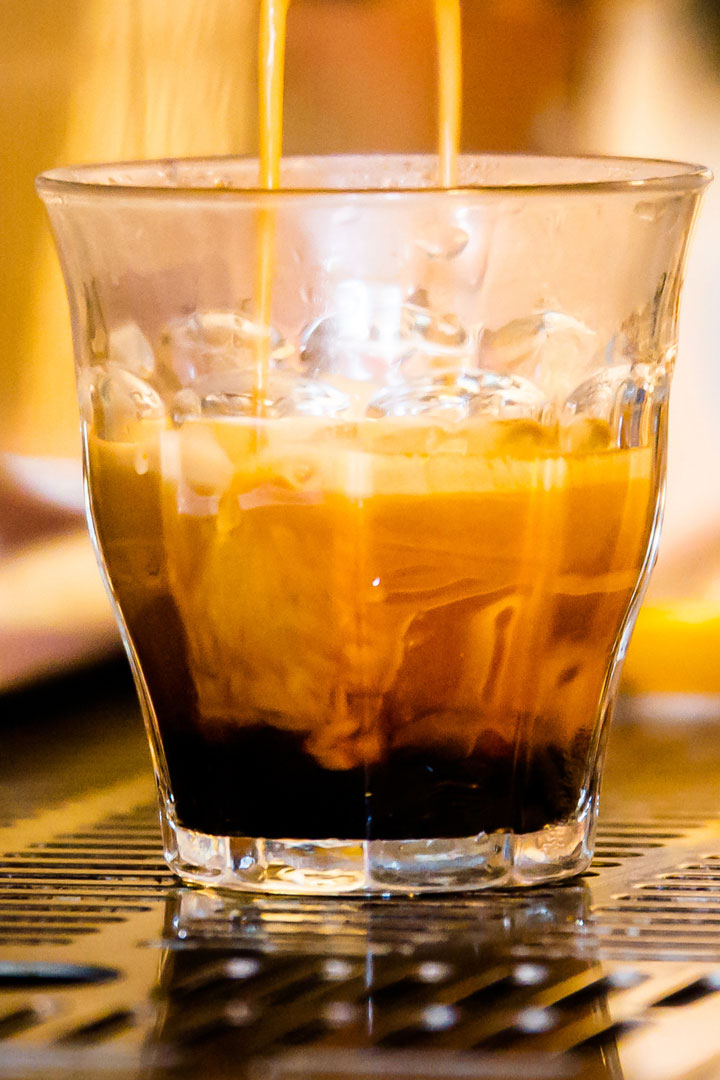 Brewing Coffee With Espresso Machine.